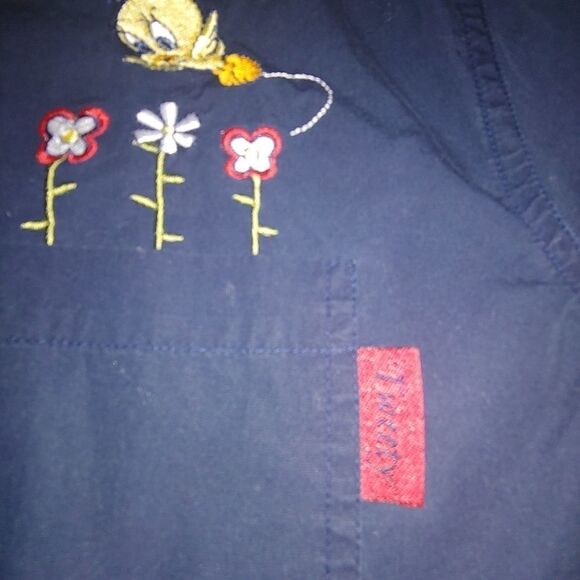 TWEETY BIRD LOONEY TUNES Navy Blue 3/4 length sleeve. Woman Size 18W/20W. - Picture 4 of 10